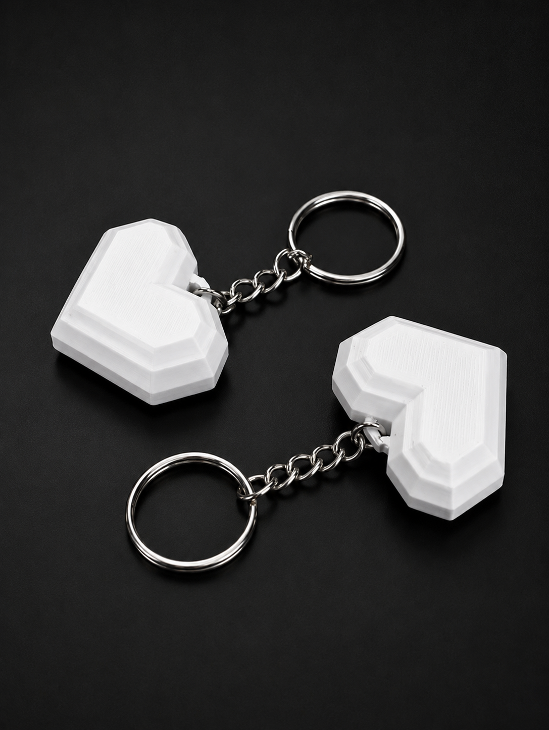 PLA Heart Keychain Set (2 Pack) – Customizable